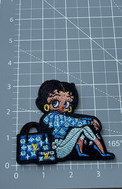 Betty LV Iron on Patch - Blue