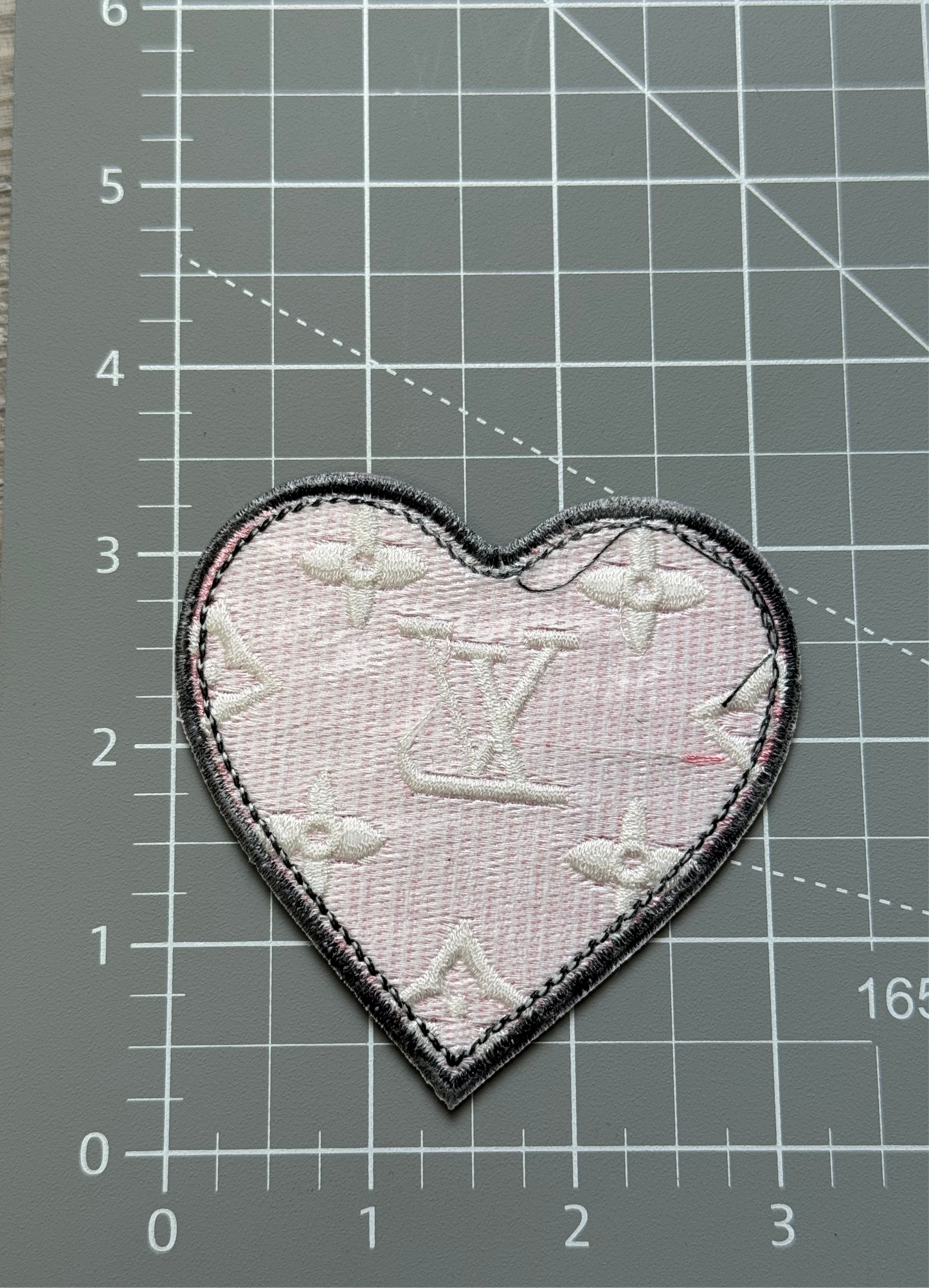 Pink Heart C.C Iron - on Patch