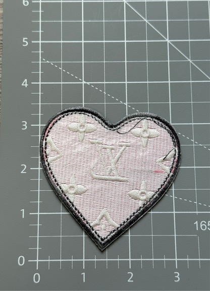 Pink Heart C.C Iron - on Patch