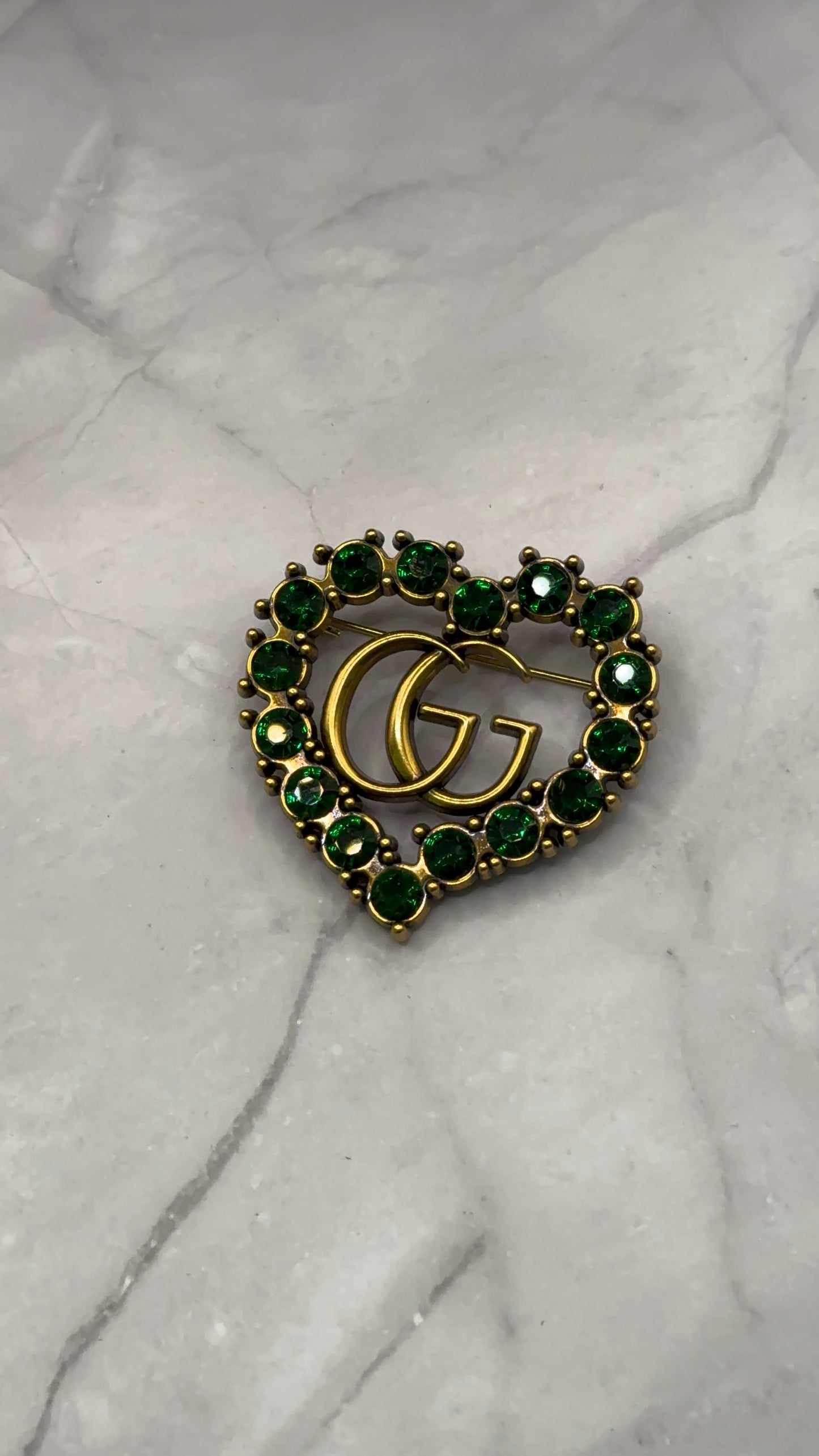 G.G Antique Brass Heart Brooch pin