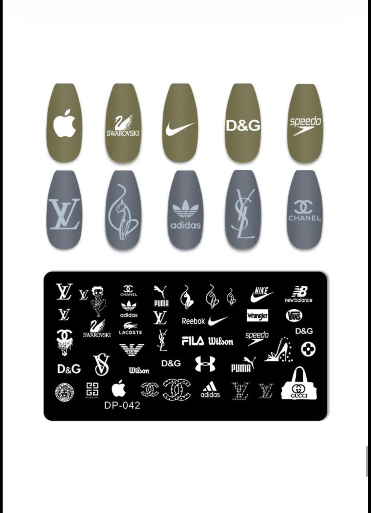 Luxury Fashion-Inspired Nail Stamping Plate – Model 001 - 045