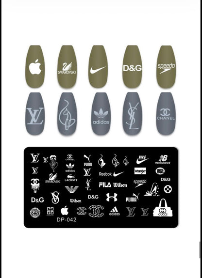 Luxury Fashion-Inspired Nail Stamping Plate – Model 001 - 045