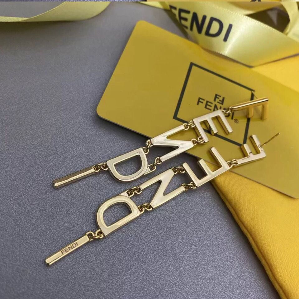 Titanium steel F.F Drop Earrings