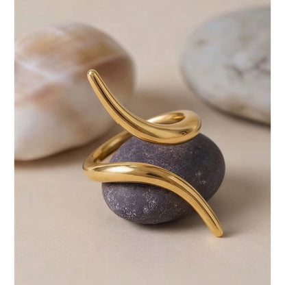 18K Gold plated Spiral Minimalist Adjustable Ring