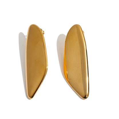 18K Gold Plated Waterproof Fluid Leaf Drop Stainless Steel Irregular Geo statement Earrings