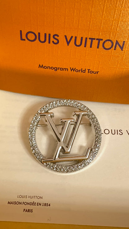 Crystal L V Brooch Pin