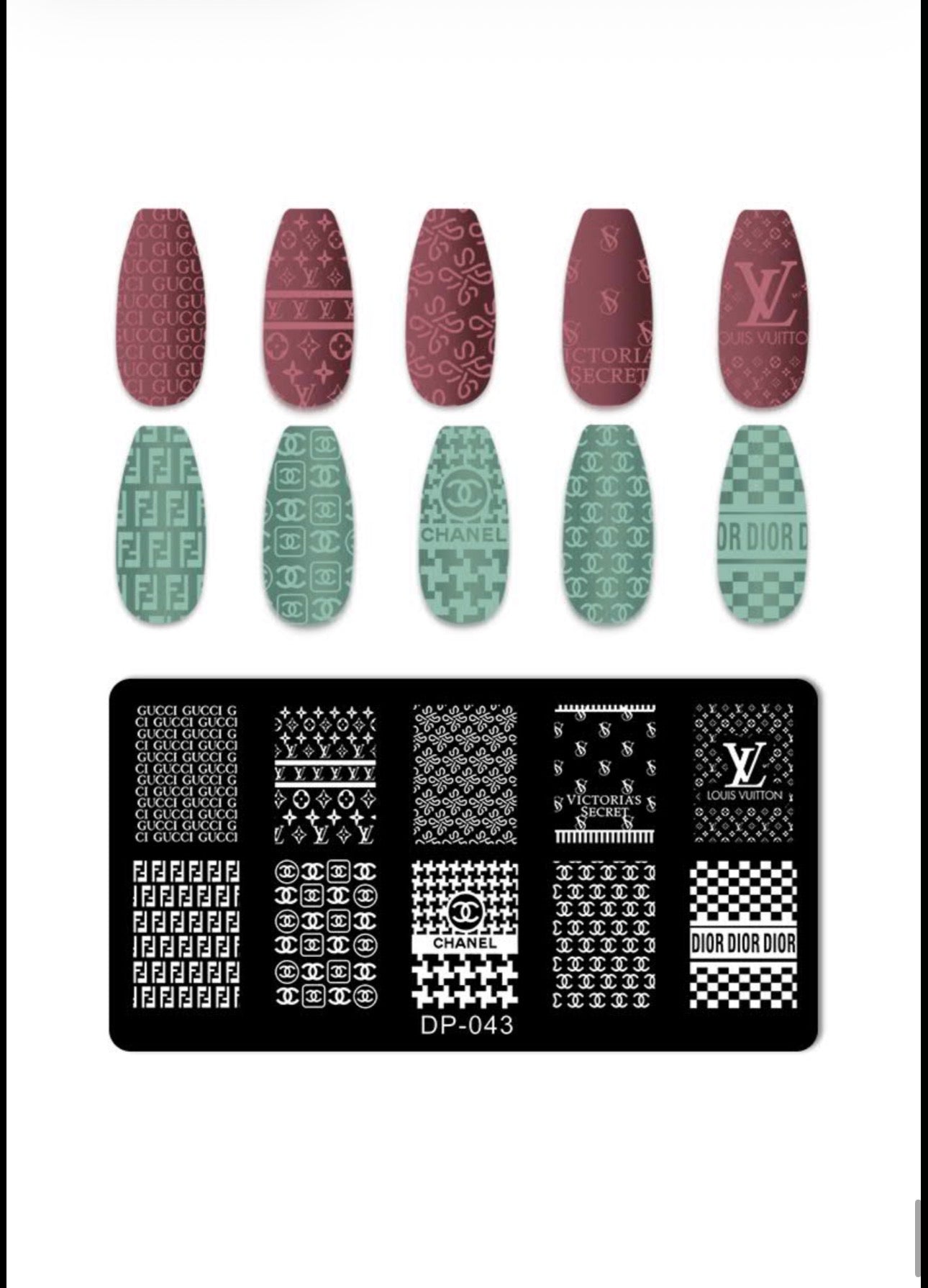 Luxury Fashion-Inspired Nail Stamping Plate – Model 001 - 045