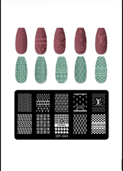 Luxury Fashion-Inspired Nail Stamping Plate – Model 001 - 045