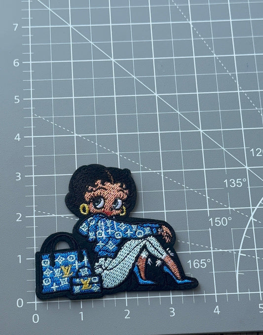 Betty LV Iron on Patch - Blue