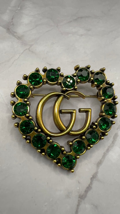 G.G Antique Brass Heart Brooch pin