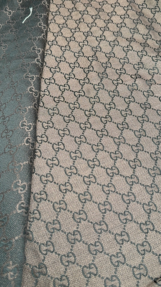 GG Designer Inspired Jacquard Fabric- Chocolate