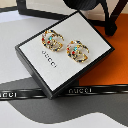 High-End G.G Colored Gem Earrings