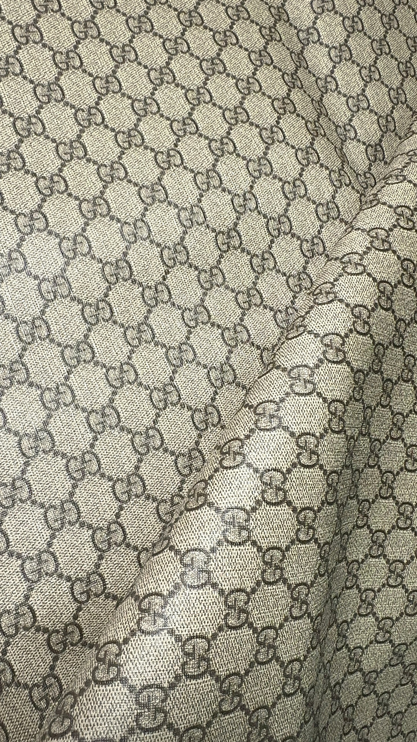 Luxury Gucci Monogram Faux Leather Fabric – Designer-Inspired Finish