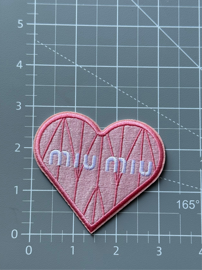 Miu pink heart iron-on patch