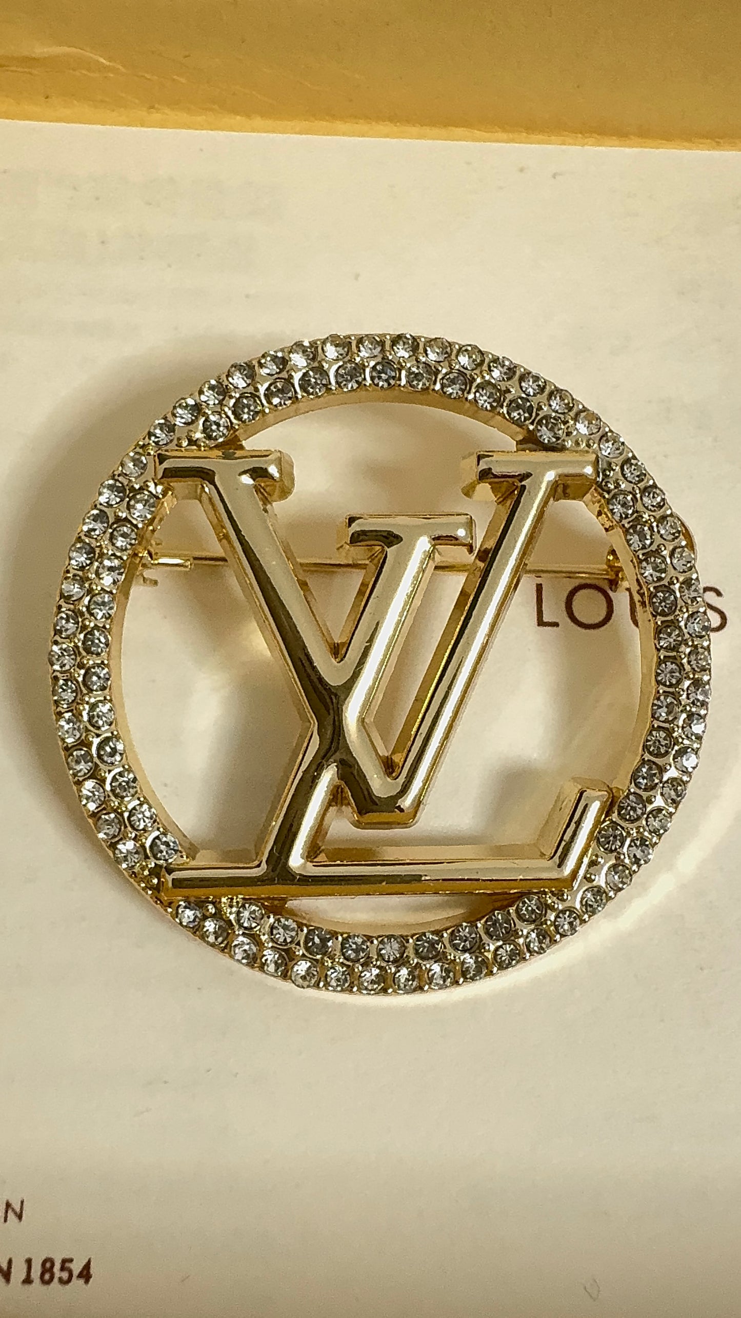 Crystal L V Brooch Pin
