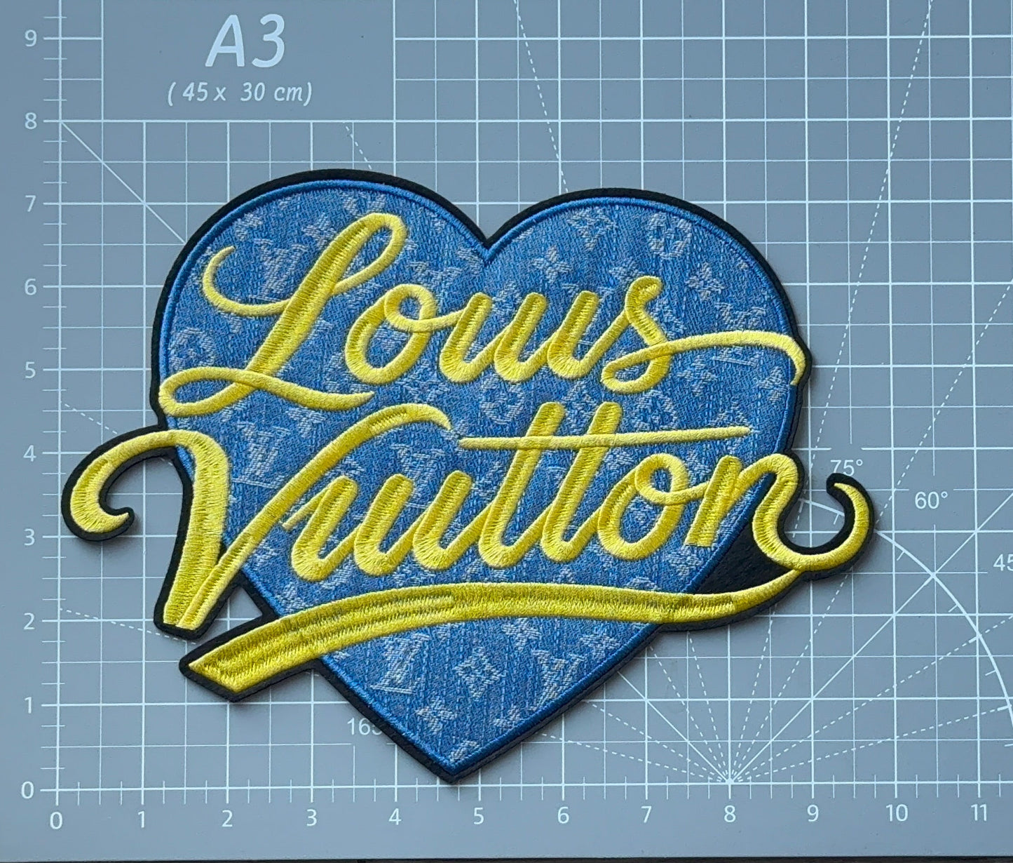XL L.V Denim Heart Patch
