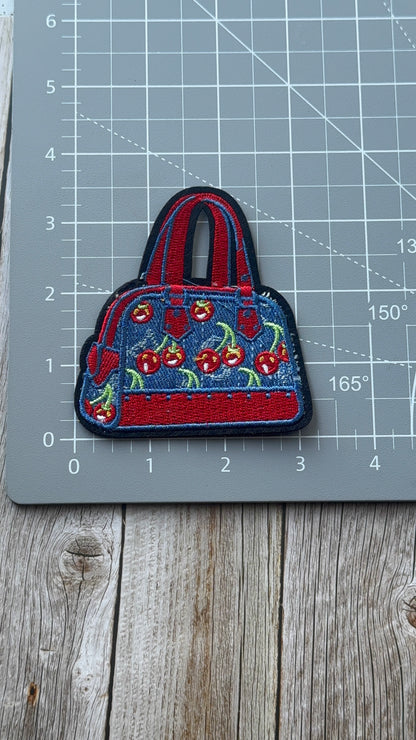 Cherry on Denim LV Bag patch