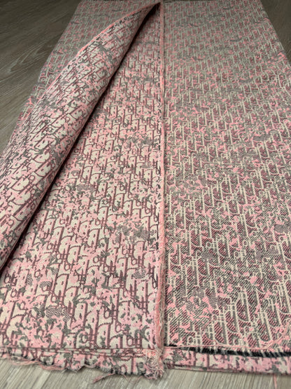 D. Pink Jacquard fabric