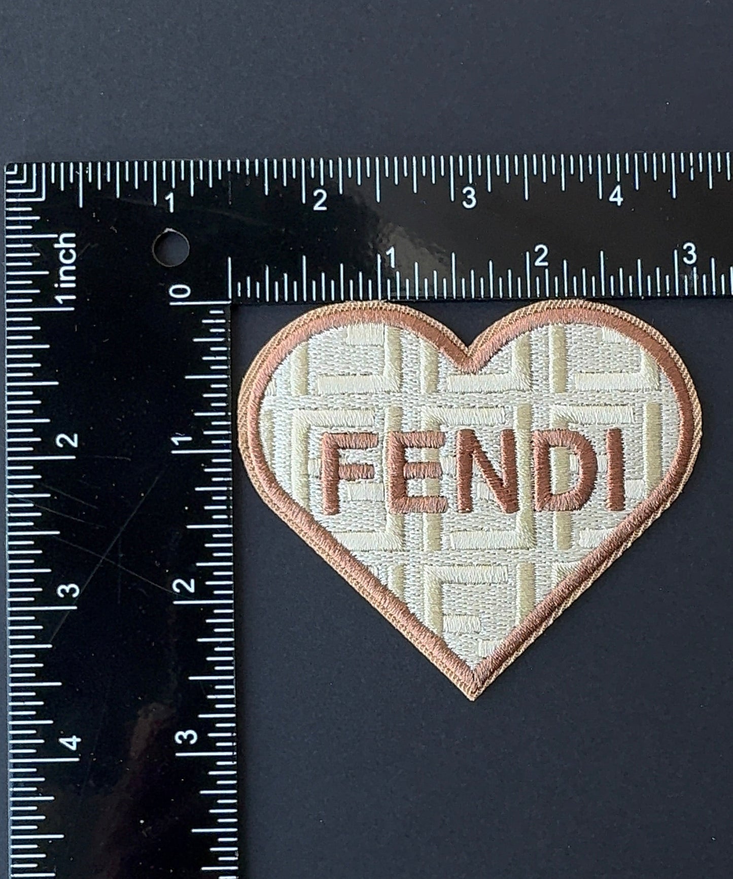 Brown Heart F Embroidery Patch