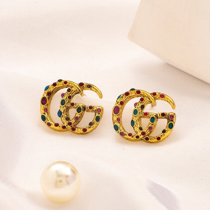 High-End Brass G.G Earrings