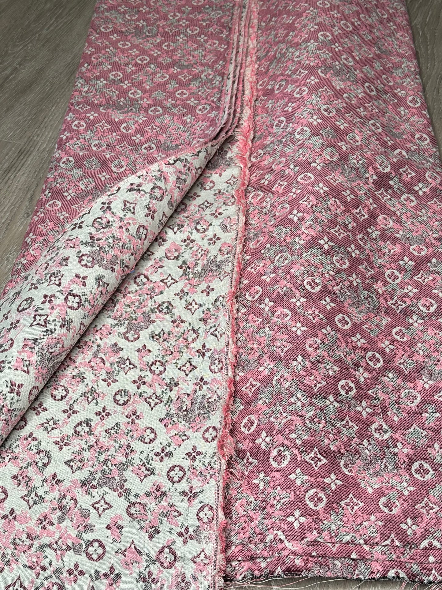 Pink jacquard fabric