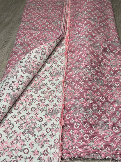 Pink jacquard fabric