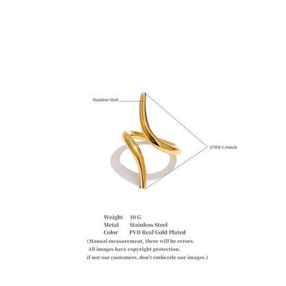 18K Gold plated Spiral Minimalist Adjustable Ring