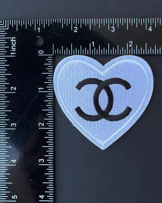 C.C white and black heart patch