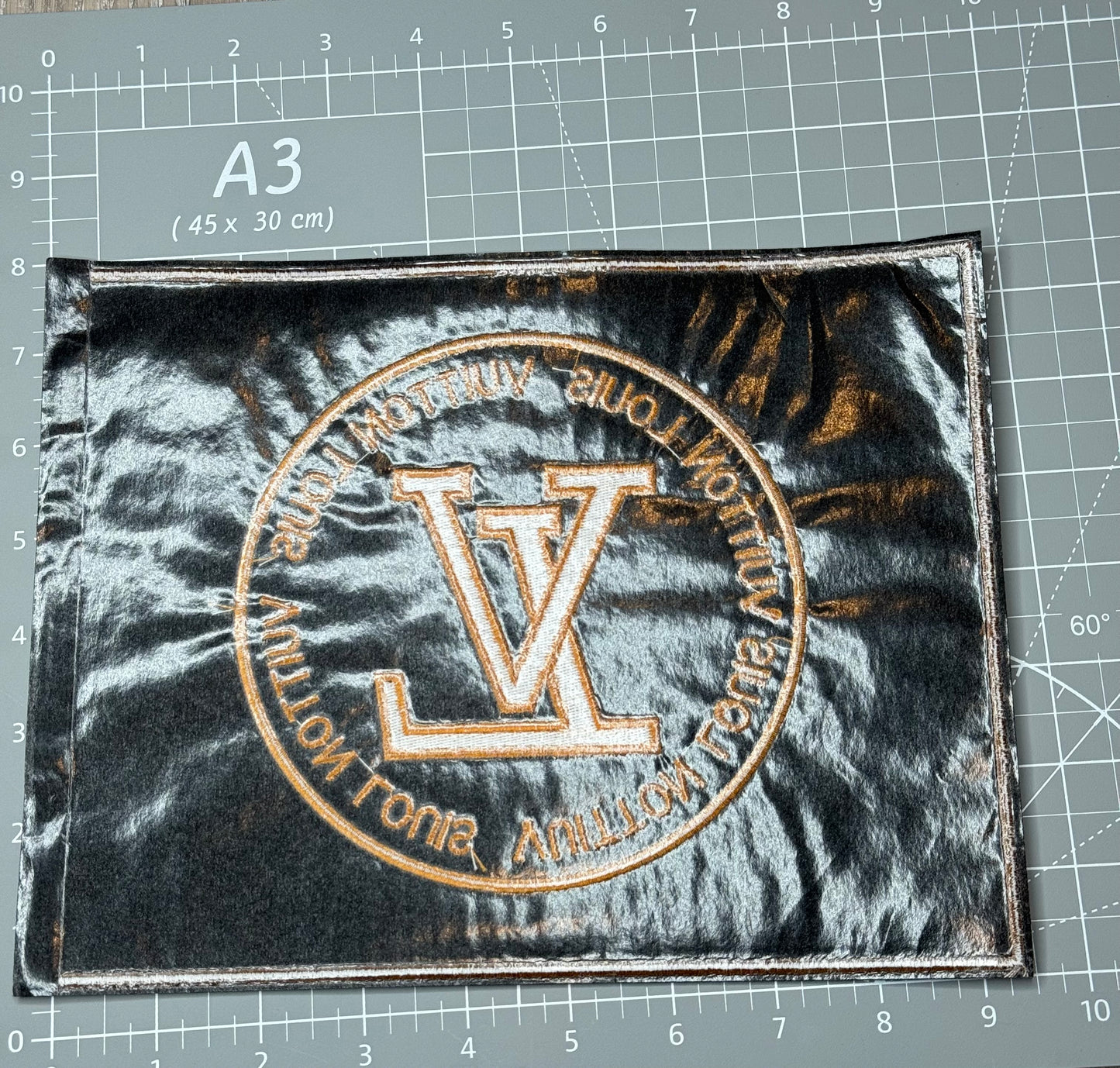 XL pink Leather fabric square Patch