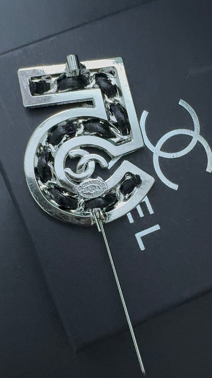 Luxury C.C No. 5 Silver Brooch pin