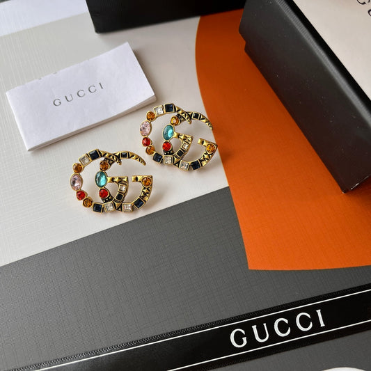 High-End G.G Colored Gem Earrings