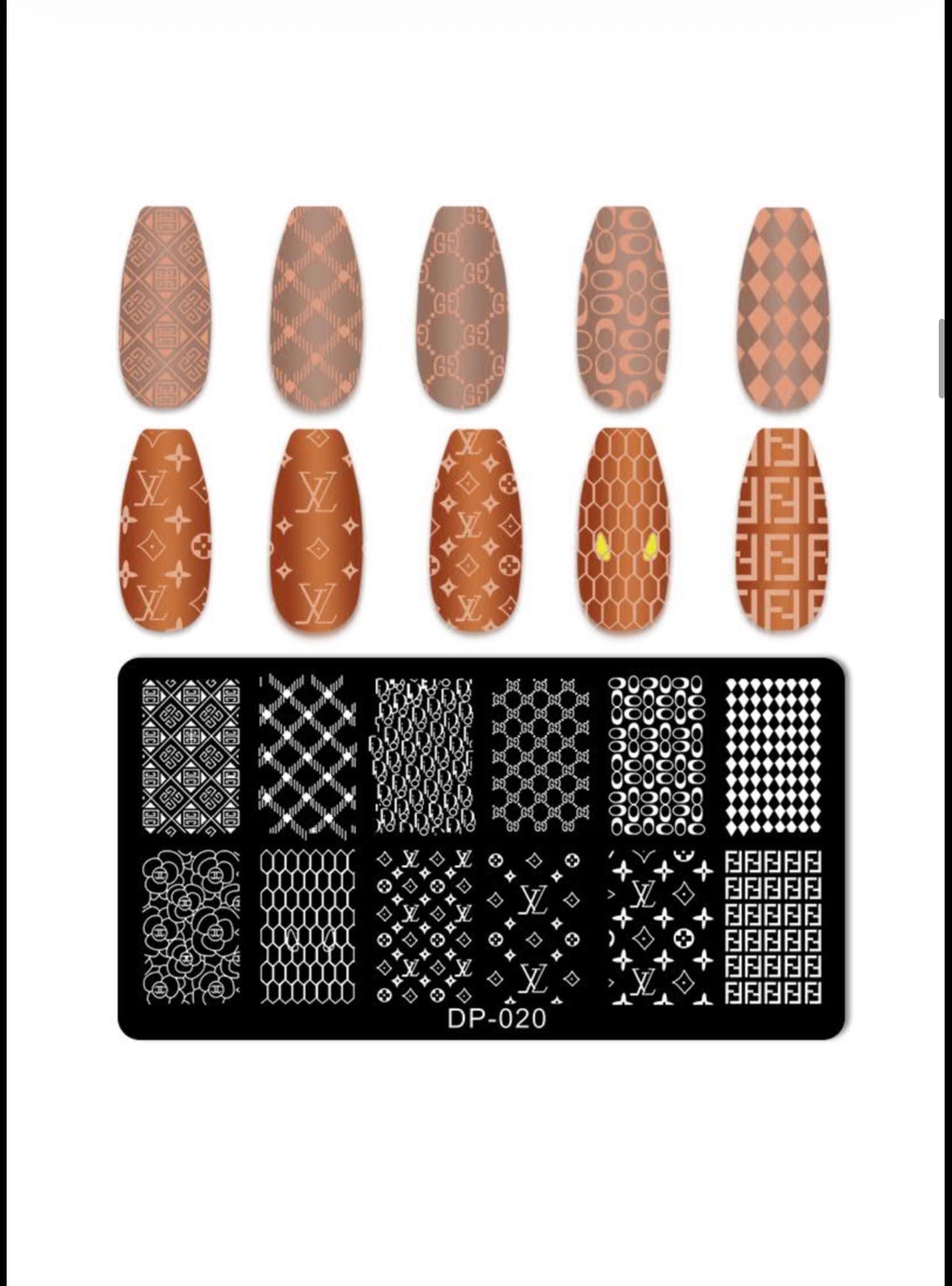 Luxury Fashion-Inspired Nail Stamping Plate – Model 001 - 045