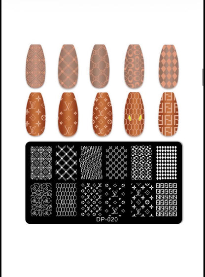 Luxury Fashion-Inspired Nail Stamping Plate – Model 001 - 045