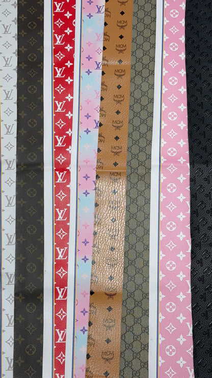 Luxury Pastel pink LV Monogram Faux Leather Fabric – Designer-Inspired Finish