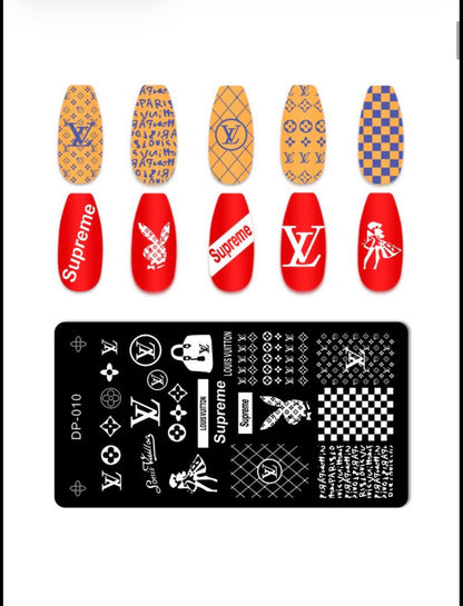 Luxury Fashion-Inspired Nail Stamping Plate – Model 001 - 045