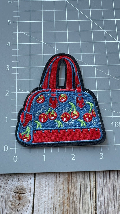 Cherry on Denim LV Bag patch