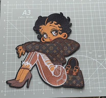 XL Brown Jacket Betty with Louis bag patch