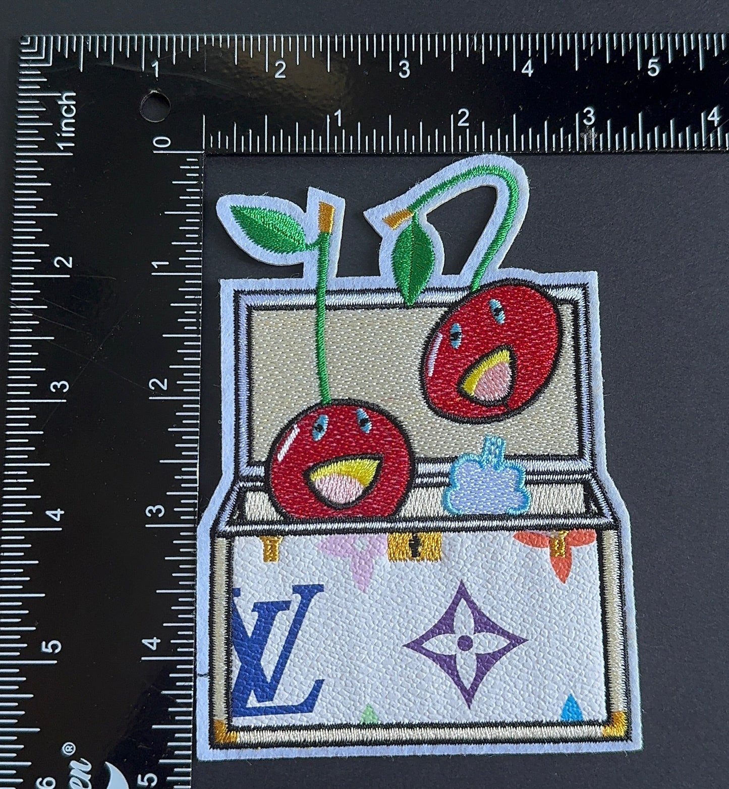 L. White and Open bag patch