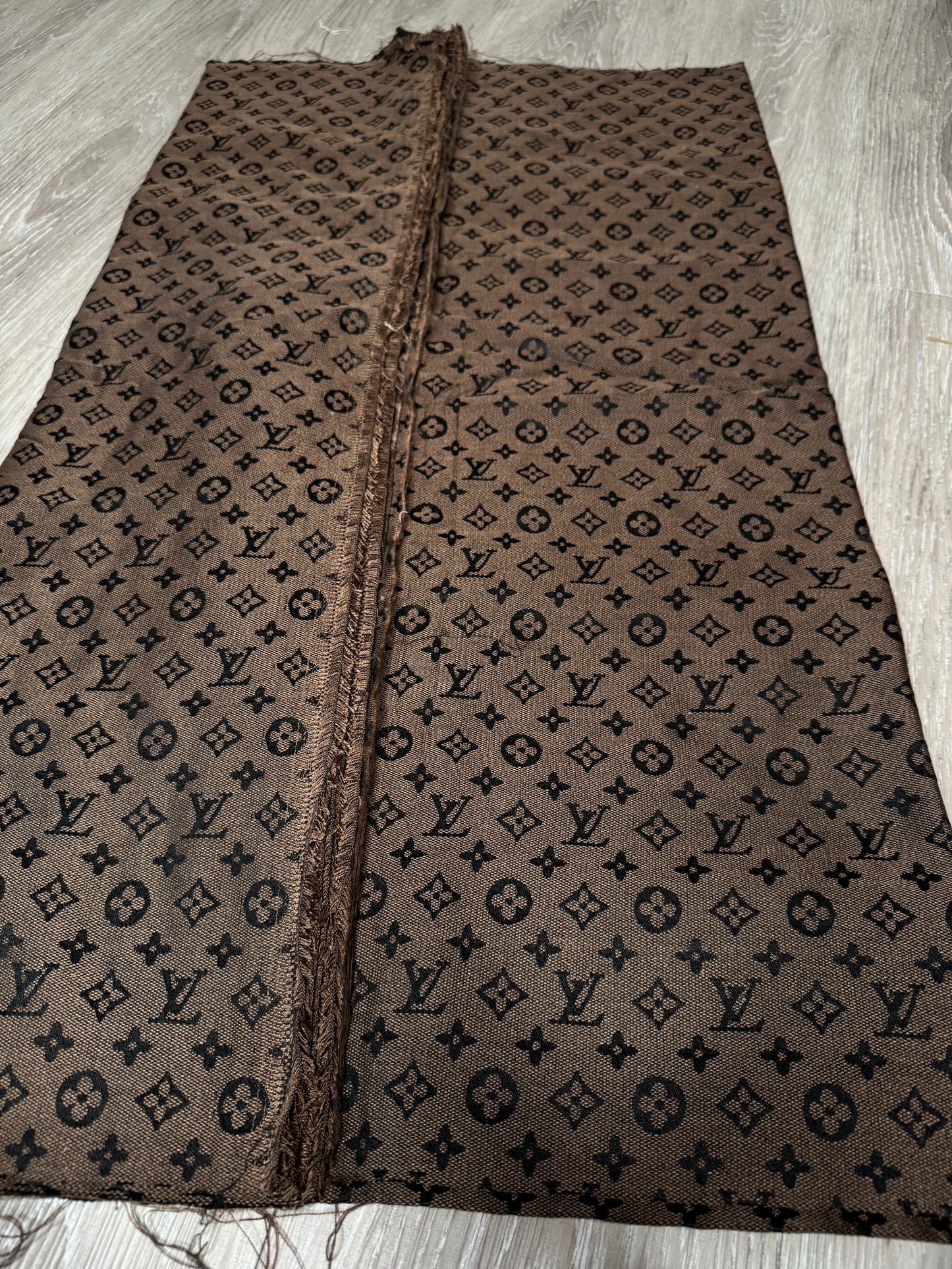 Coffee brown jacquard fabric
