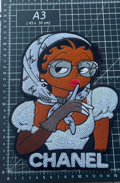 XL Iron on Chanel Patch -