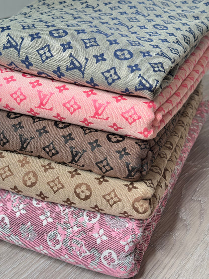 L01 Jacquard Monogram Fabric - Pink