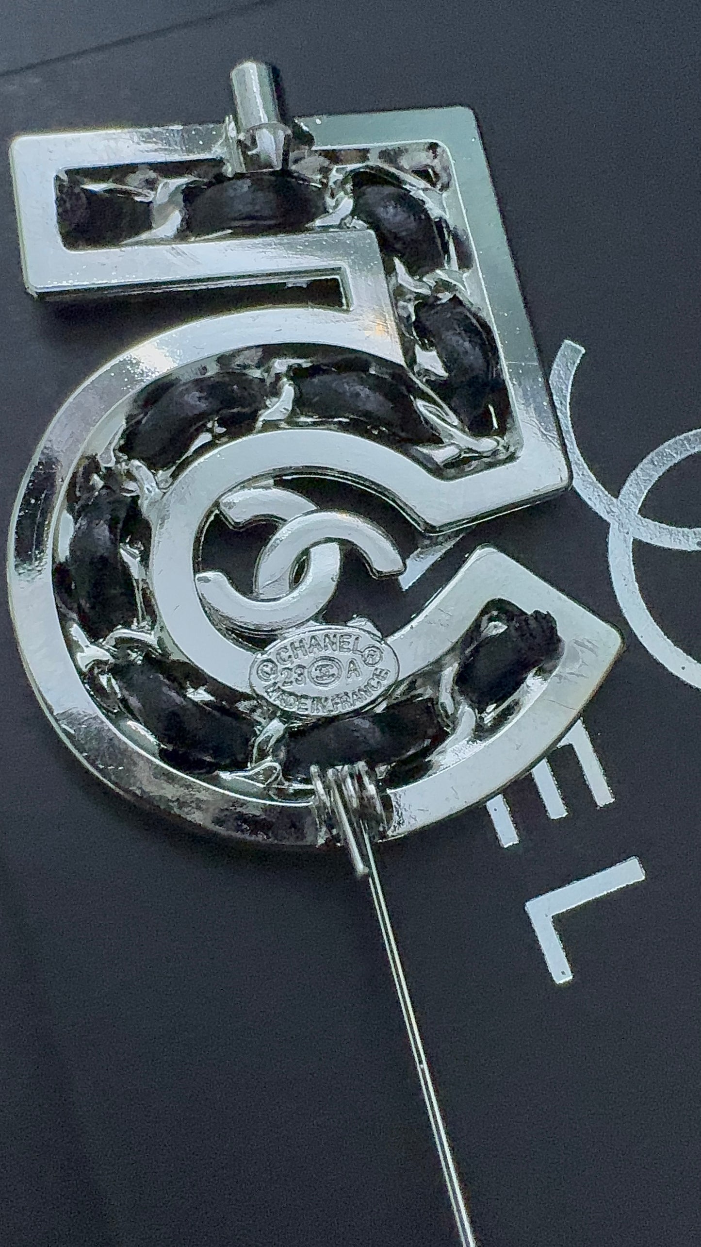 Luxury C.C No. 5 Silver Brooch pin