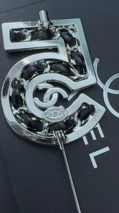 Luxury C.C No. 5 Silver Brooch pin