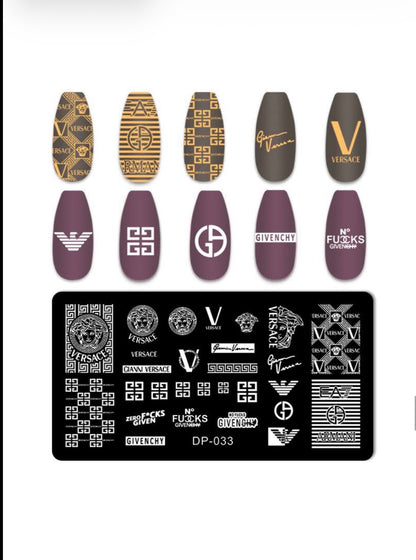 Luxury Fashion-Inspired Nail Stamping Plate – Model 001 - 045