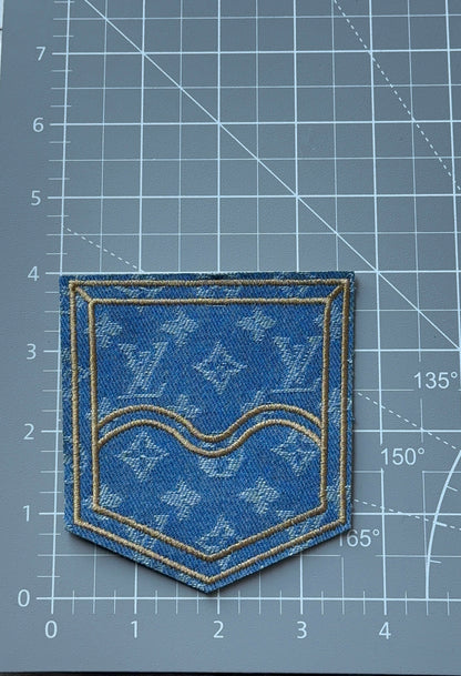 LV denim pocket patch