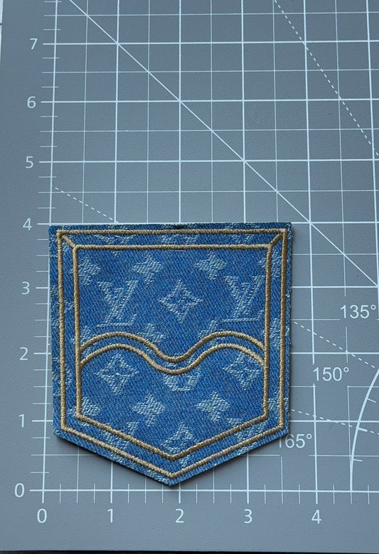 LV denim pocket patch