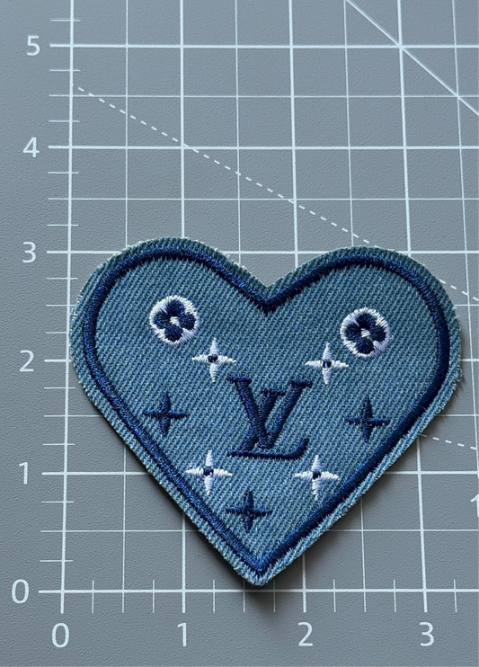 L. Denim logo patch
