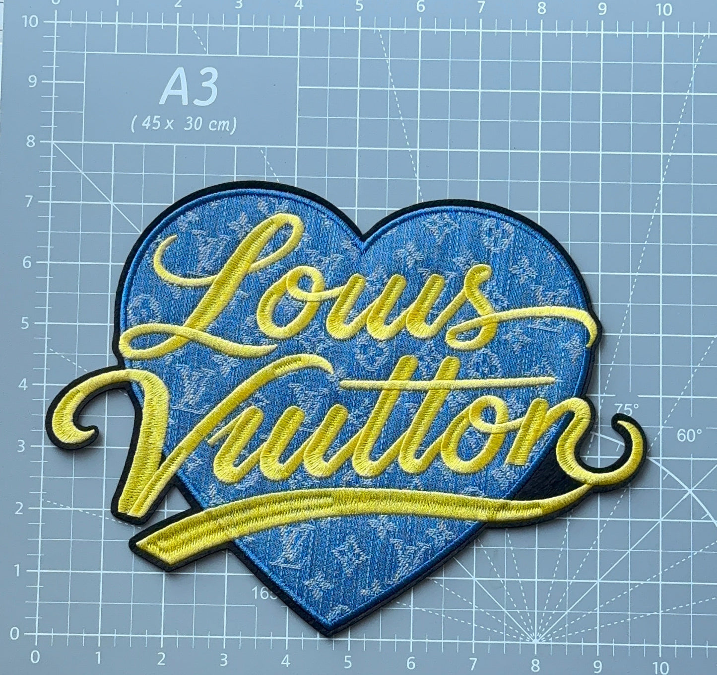XL L.V Denim Heart Patch