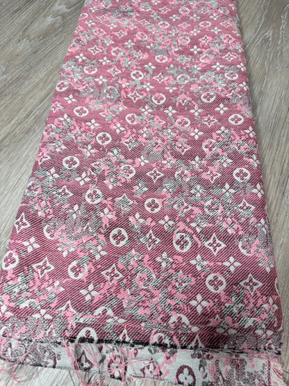 Pink jacquard fabric