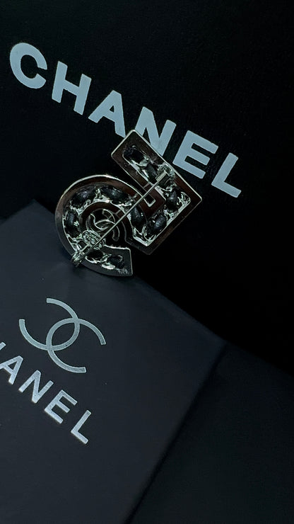 Luxury C.C No. 5 Silver Brooch pin